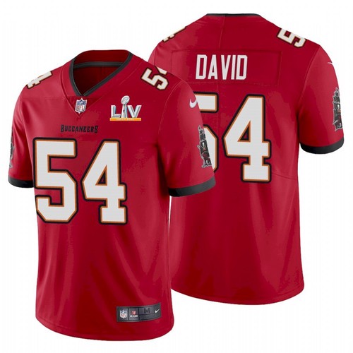 Men's Tampa Bay Buccaneers #54 Lavonte David Red NFL 2021 Super Bowl LV Limited Stitched Jersey